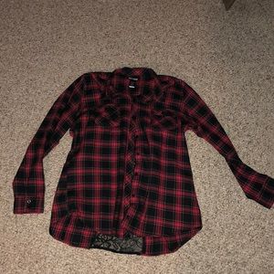 Hot Topic Red Buttoned Flannel